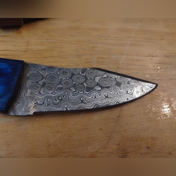 New Damascus steel blade men's hunting knife with sheath - Picture 4 of 8